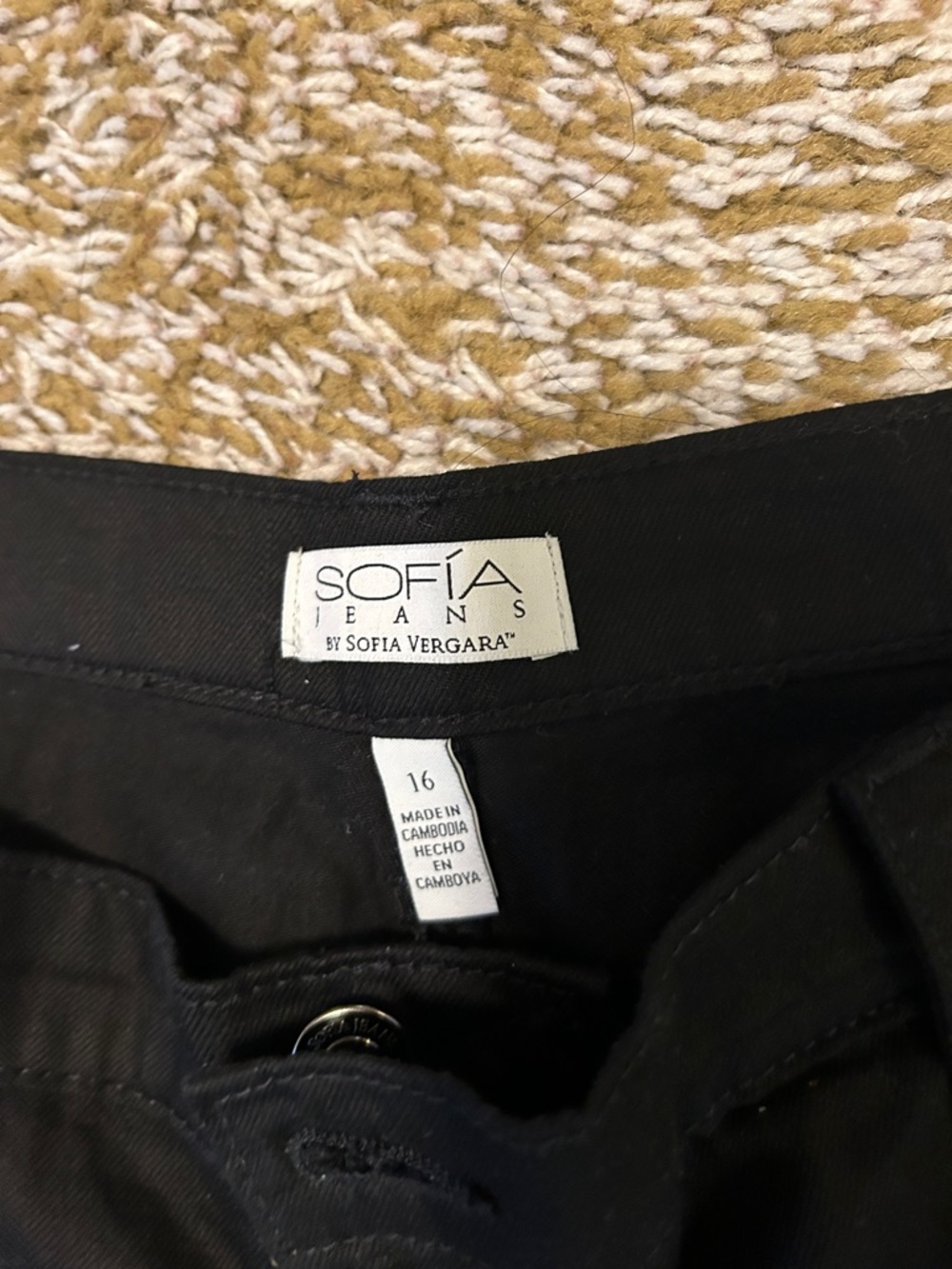 sofia by sofia vergara Black Men's Cargo Pants - Pocketed Utility Design - Picture 2 of 3